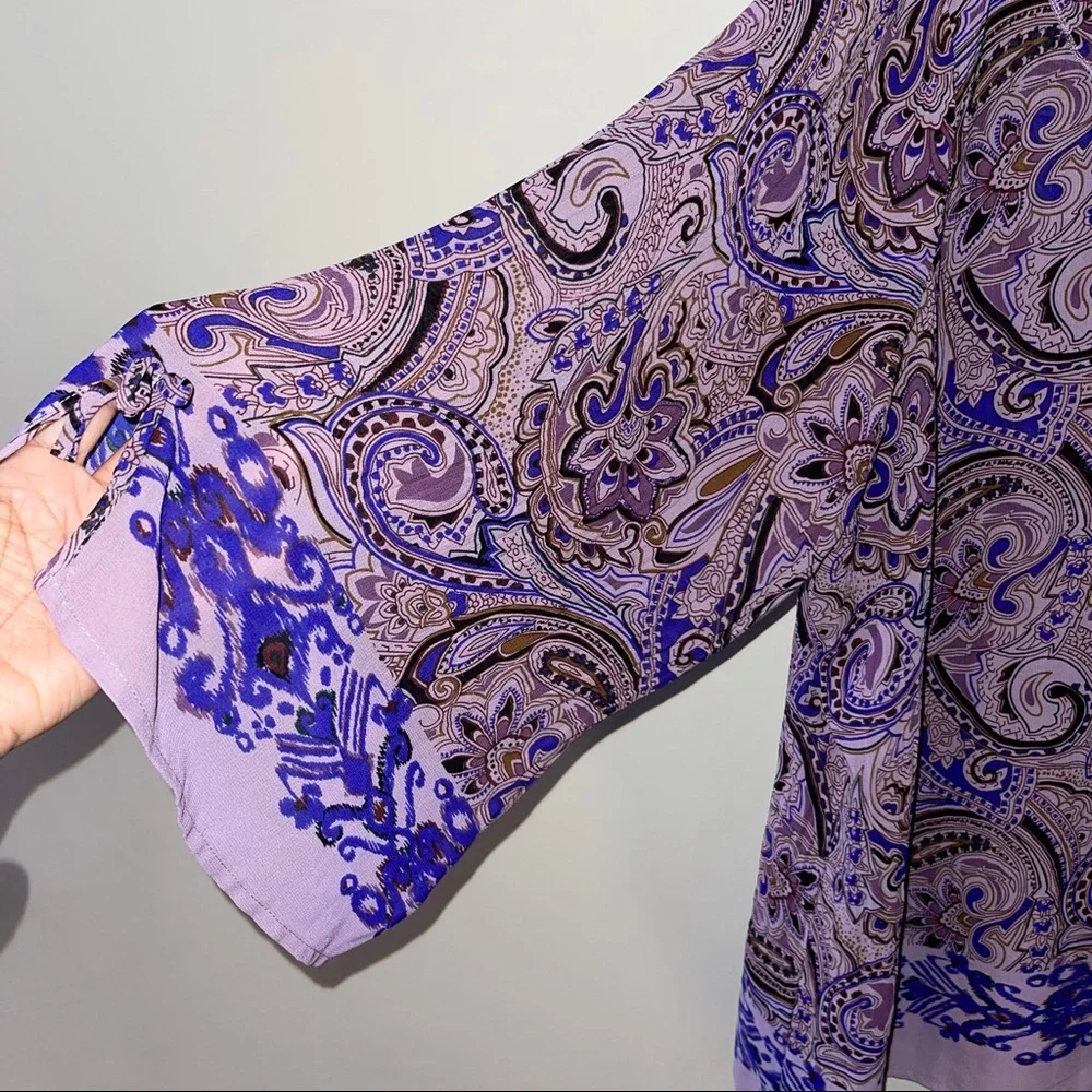 Avenue women’s sz 22/24 sheer purple floral blouse - Picture 2 of 7